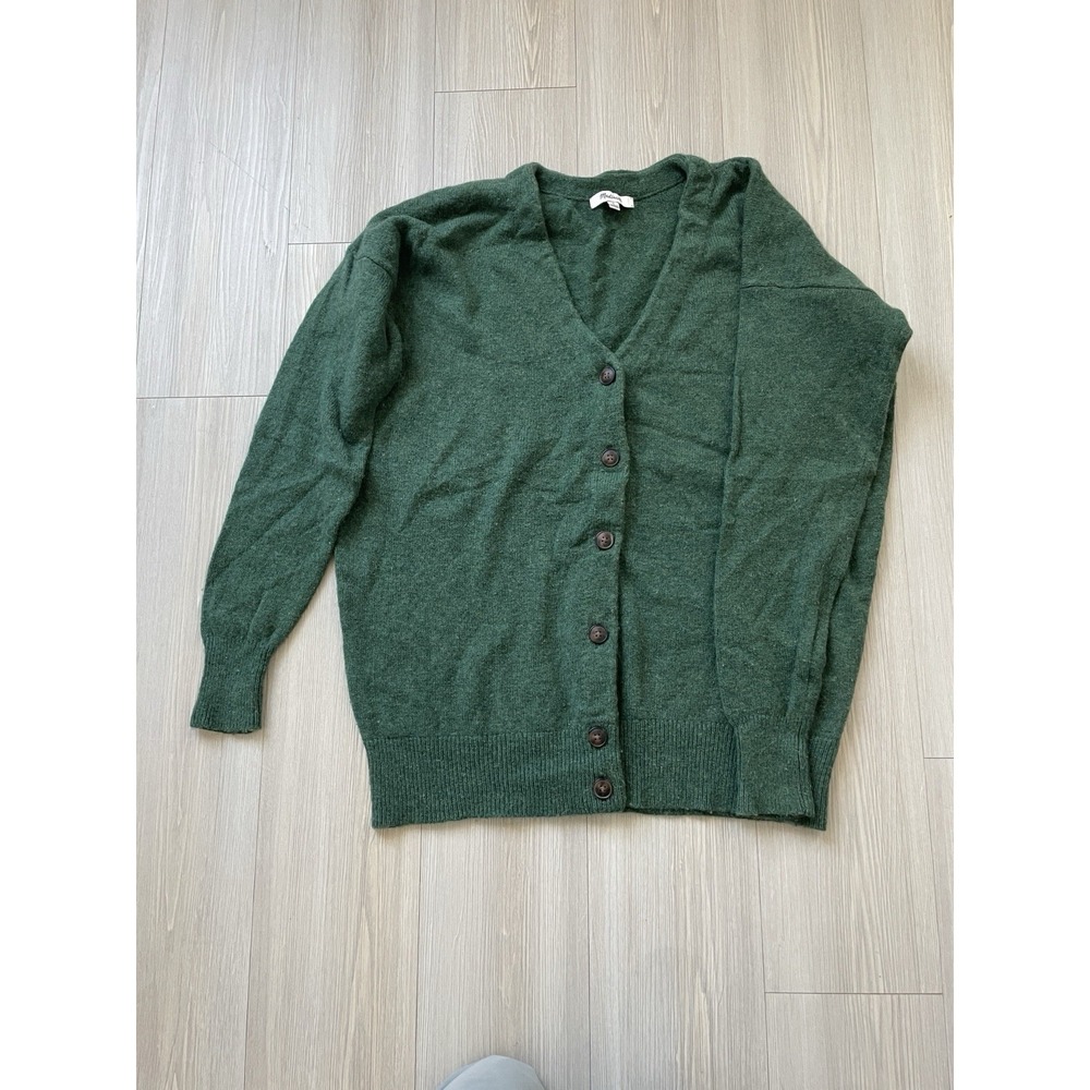 Madewell Merino Wool Blend Womens Green Cardigan Sweater Size Small Oversized